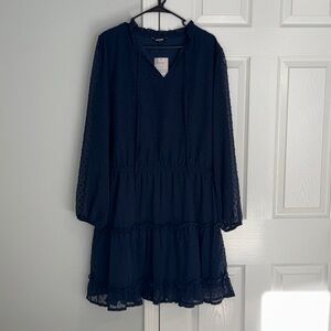 BTFBM XL Navy Blue Long Sleeve Dress